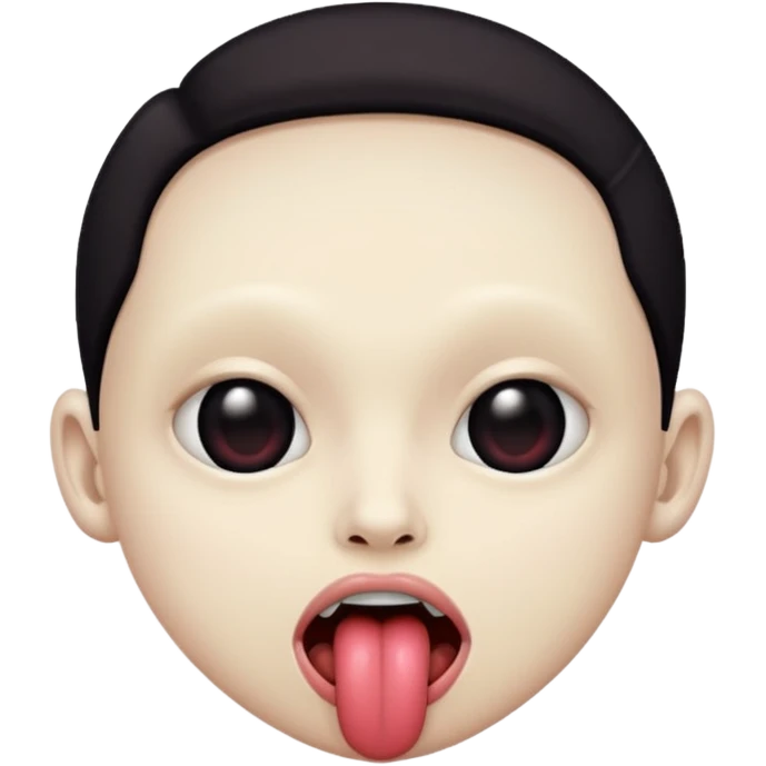 Creepy face with tounge out emoji