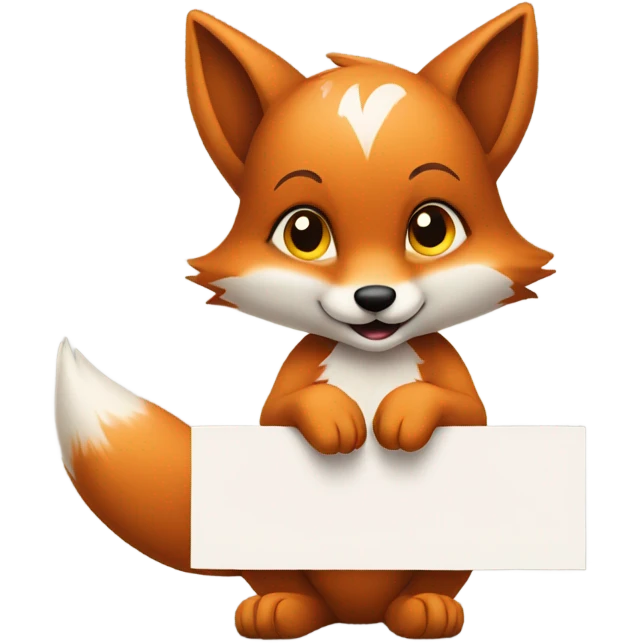 Baby fox with a blank sign emoji