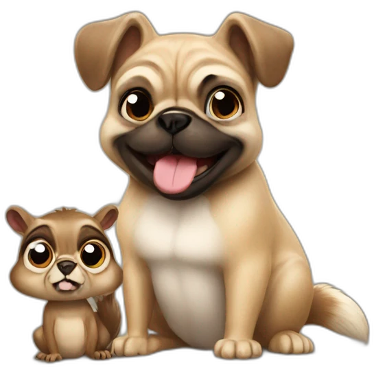 Cheeky Squirrel and pug emoji