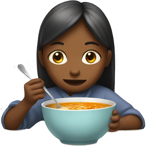 Girl eating soup emoji