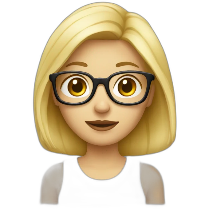 Fille blonde et avec des lunette  emoji