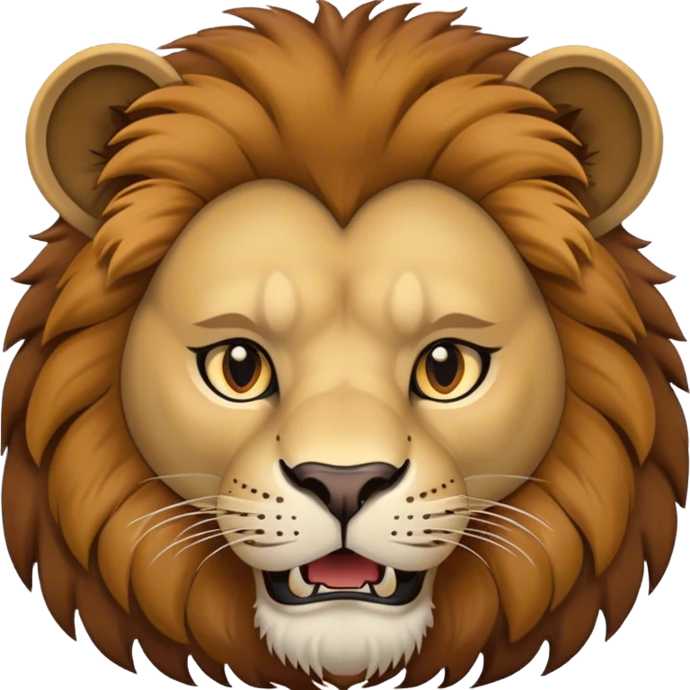 short lion with mobile emoji