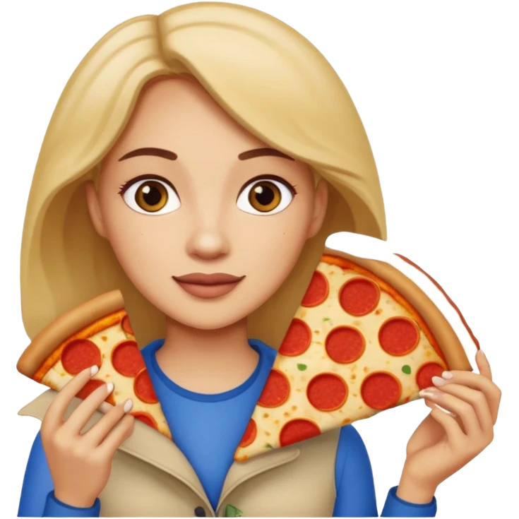 Woman with pizza slice emoji