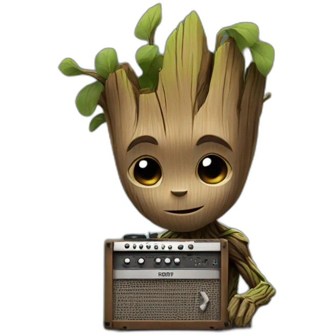 Groot listening to music emoji