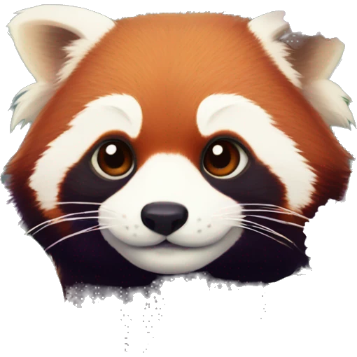 Red panda surrounded by lilac flowers emoji