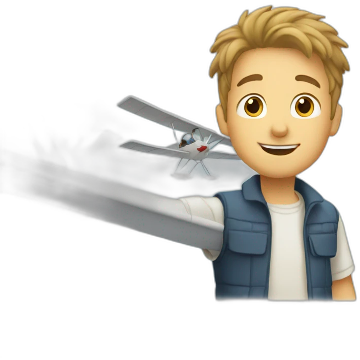 Sailplane with boy emoji