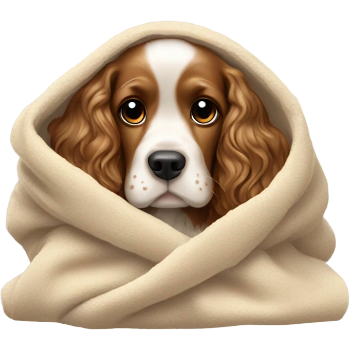 Cocker spaniel in a blanket emoji