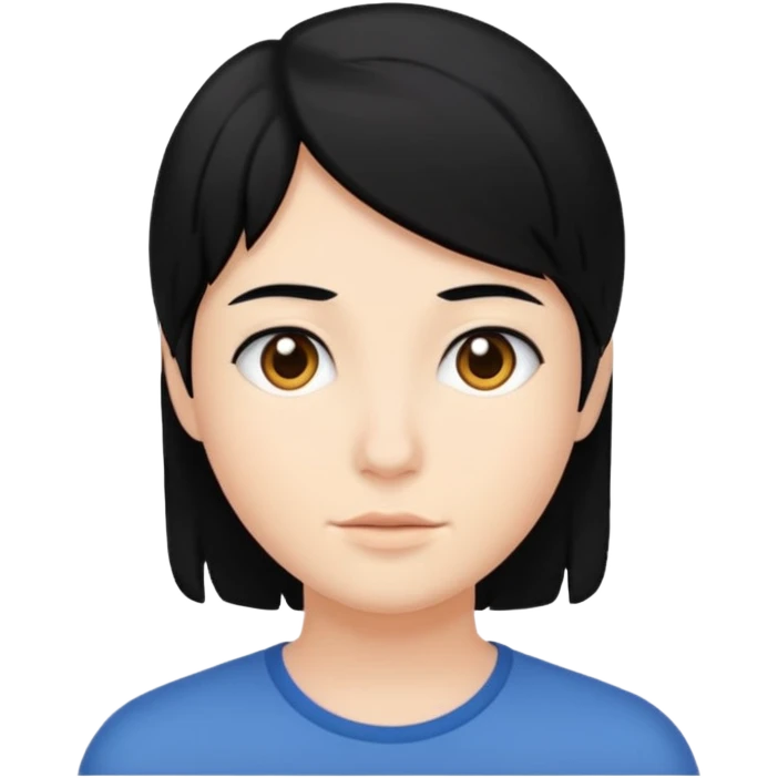 with black hair emoji