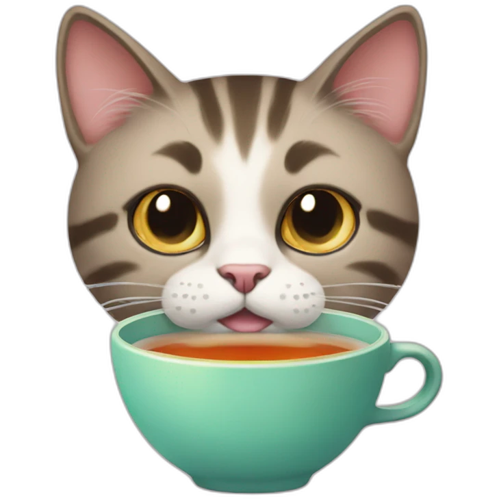 cat with a bublle tea emoji