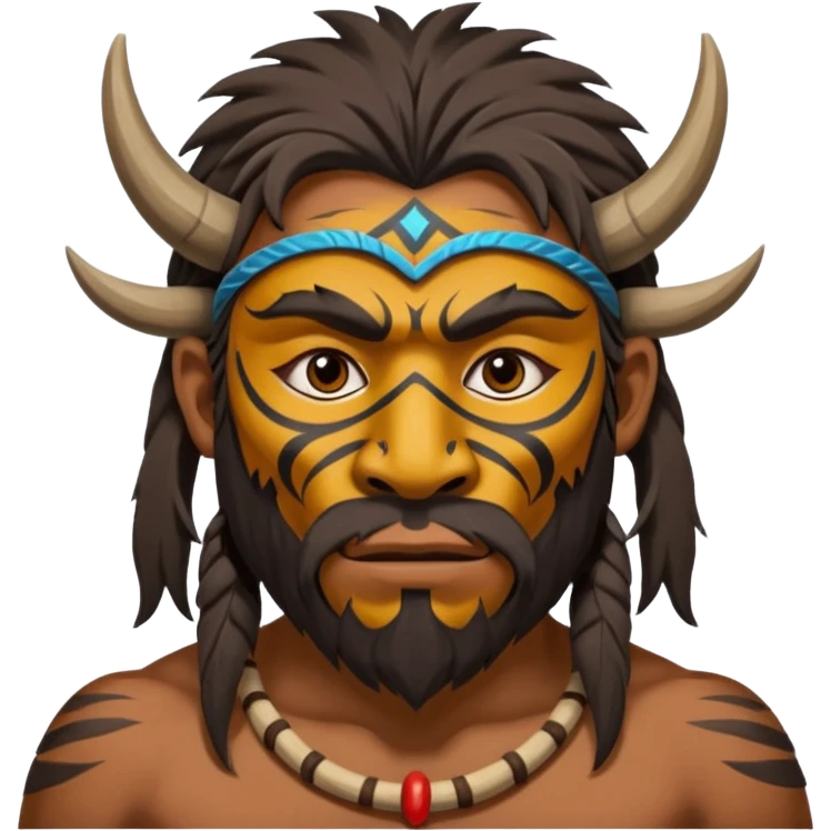 cave man with ritual mask emoji