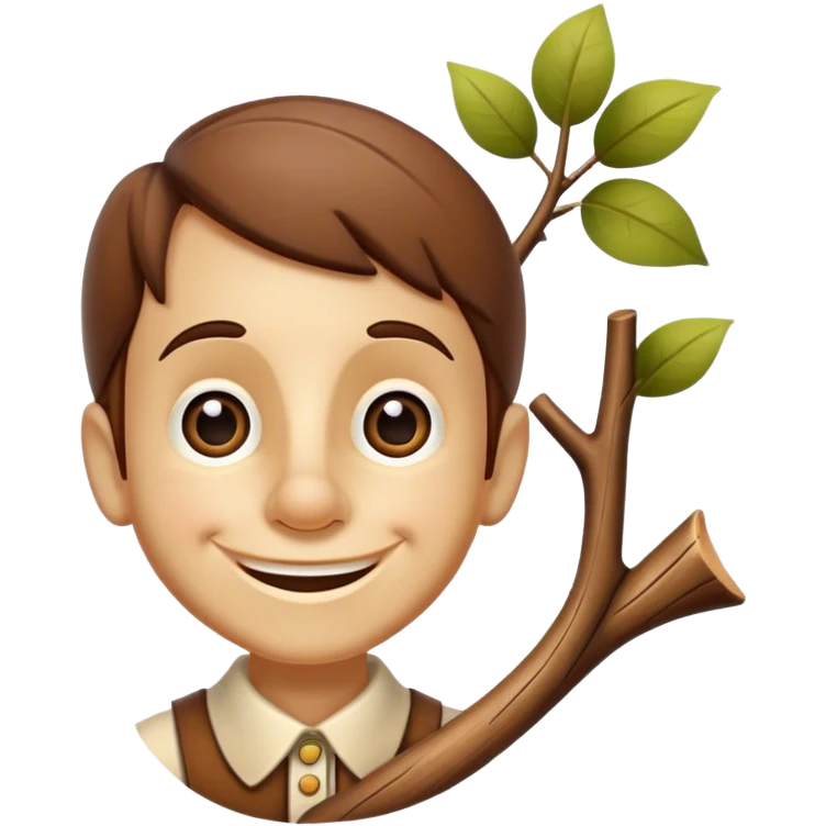 Pinnochio with a branch nose  emoji