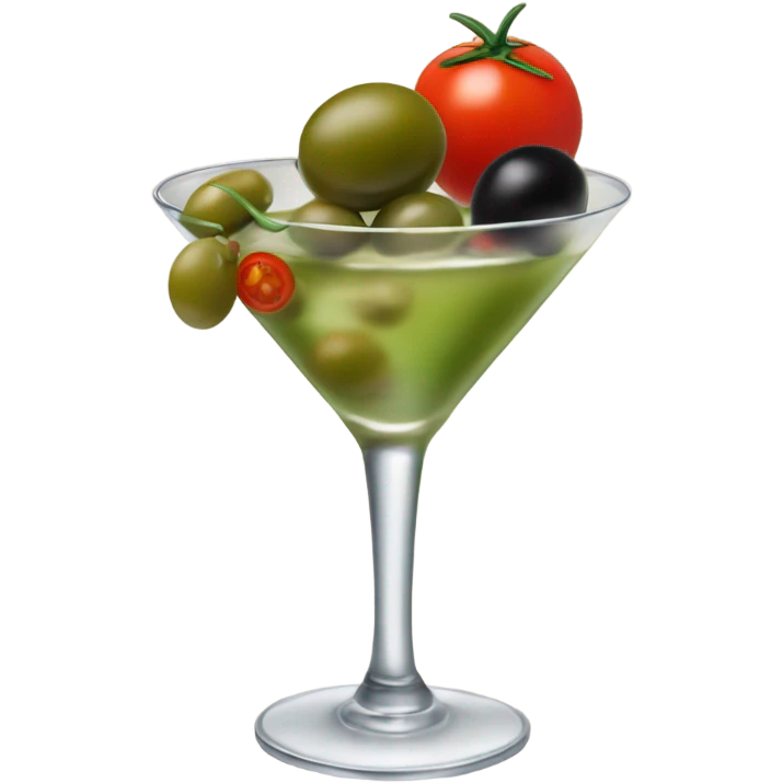 dirty martini with olives and tomatoes emoji