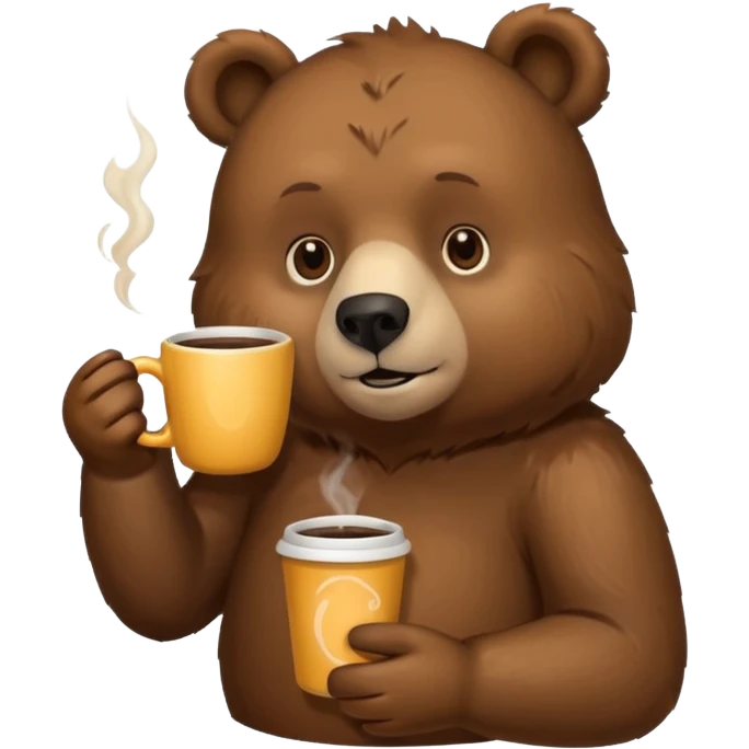 A bear drinking coffee  emoji