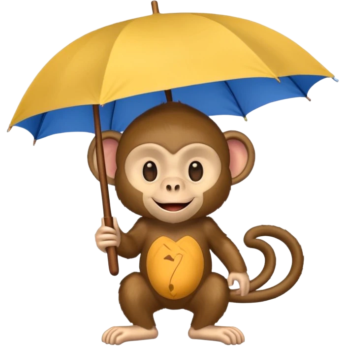 Monkey with umbrella emoji