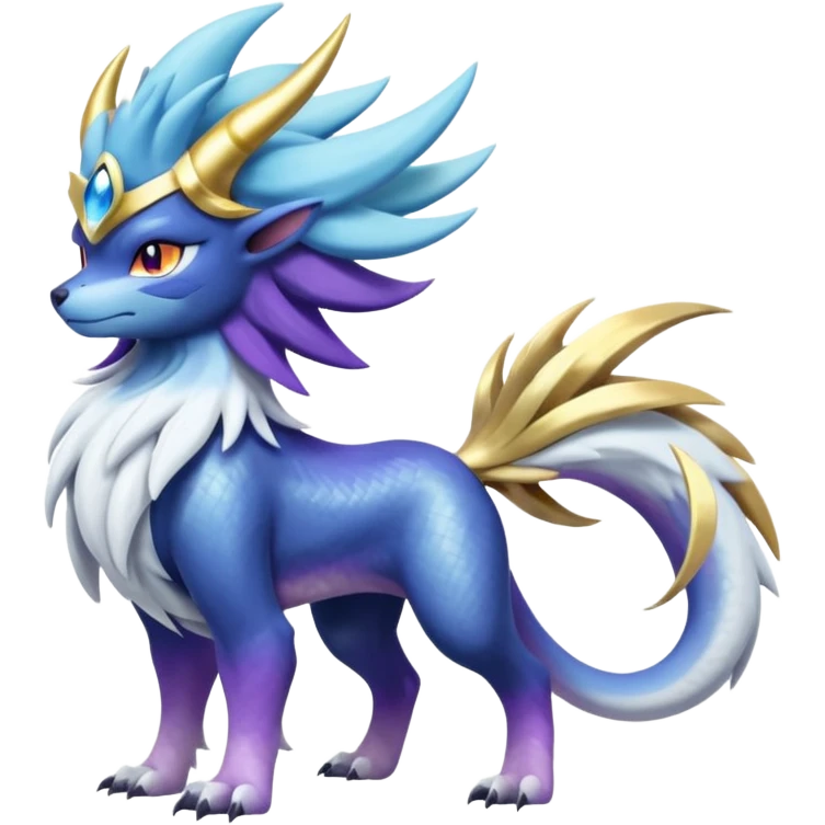 Shiny Sunny furry scaly painted Asian pastel-gradient Absol-Solgaleo-Luxray-Suicune-fusion emoji