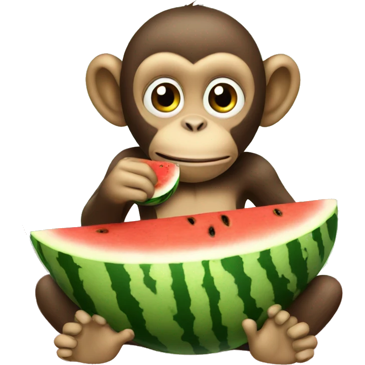 Monkey eating water melon emoji