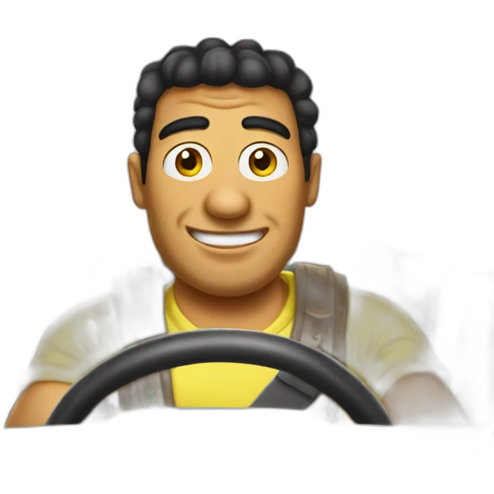 Polynesian Man Driving SpongeBob Car emoji