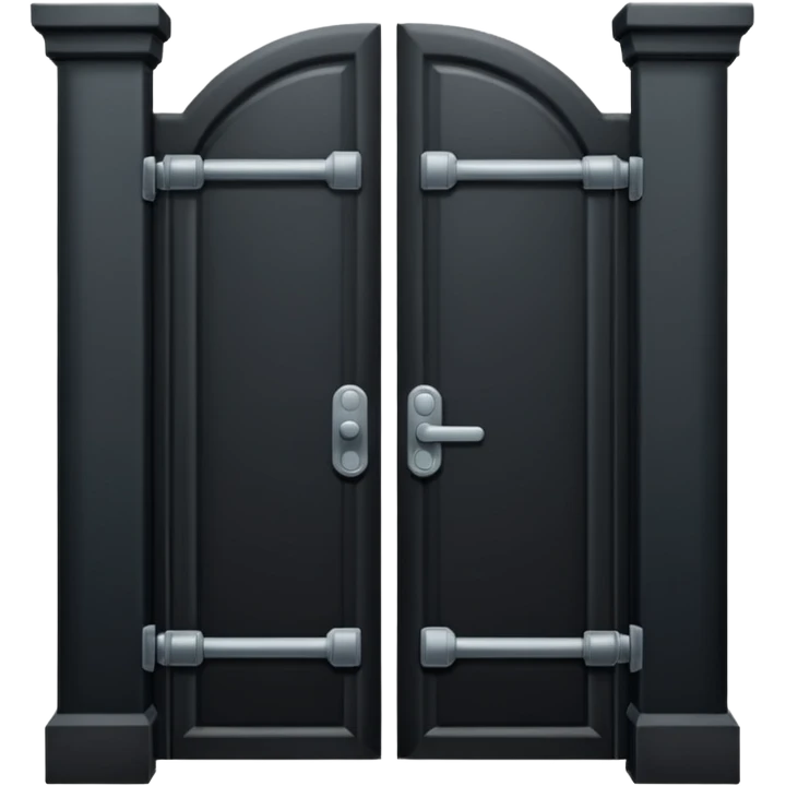 iOS emoji, minimal dark gate, sealed door, flat design emoji