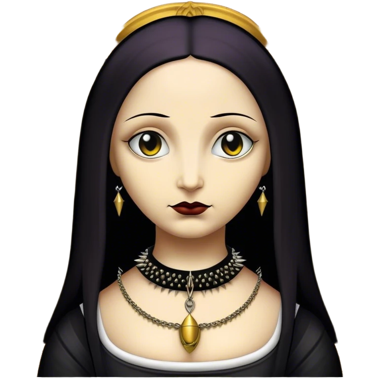 Goth mona lisa with spike collar emoji