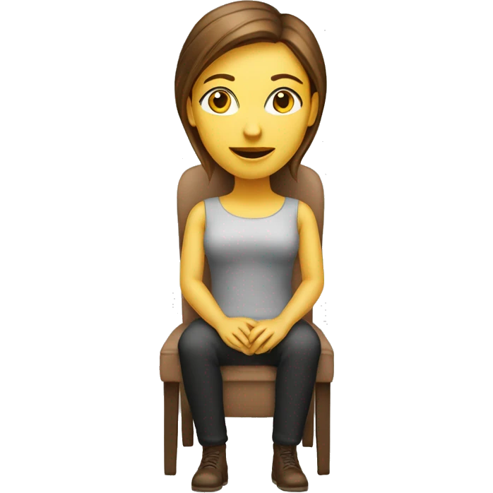 whie-glass-woman-brown-hair-sitting-chair emoji