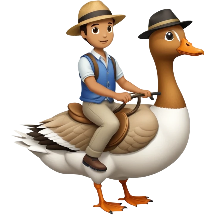 Man riding a goose emoji