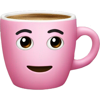 Coffee in a pink mug emoji