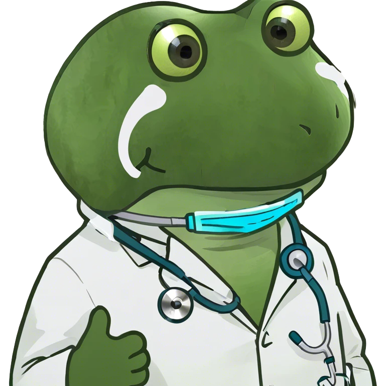 bufo wearing a doctor outfit emoji