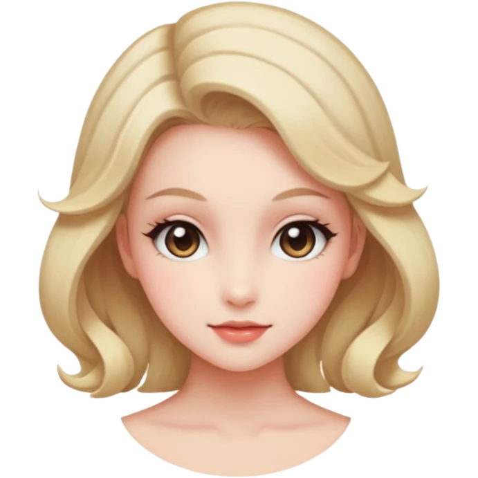 White soft natural realistic blushing blush romantic vintage antique divine beautiful elegant pretty precious cute young youthful  Fakémon-Pokémon-hybrid-creature emoji