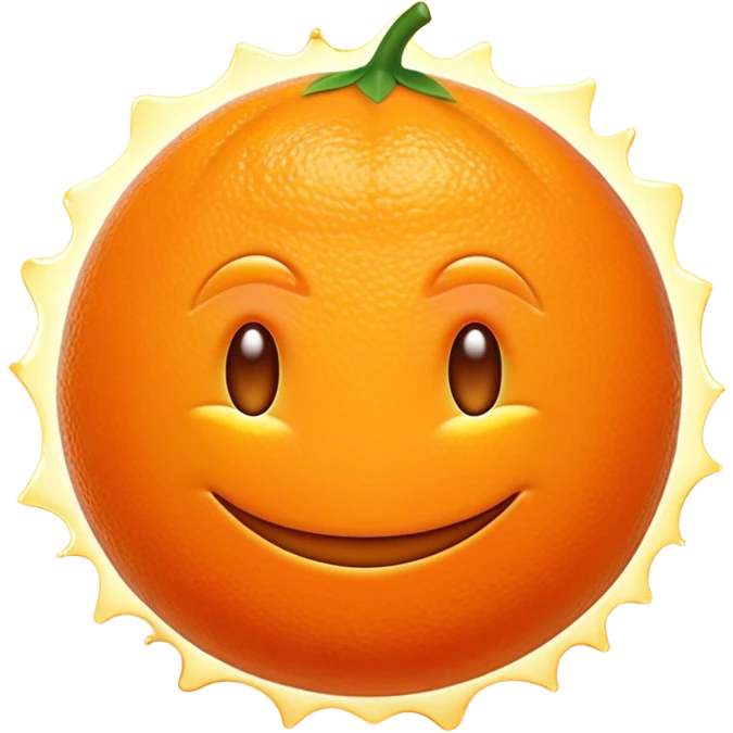 Cinematic Realistic Orange Emoji, Juicy and vibrant, with a bright, glossy skin that gleams in the light, revealing a slight texture from the natural pith. The orange segments peek through as the fruit radiates refreshing energy. Soft glowing outline, capturing the essence of a sweet, zesty burst of flavor in a perfect orange! emoji