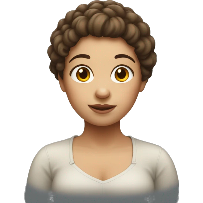 Chubby brown hair girl emoji