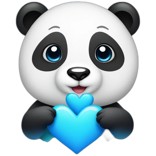 panda with blue hearts emoji
