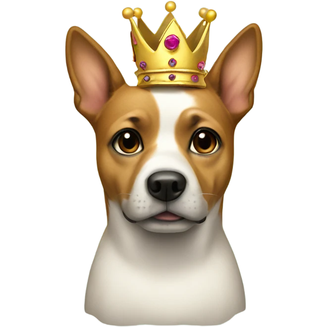 Dog with a dress and crown  emoji