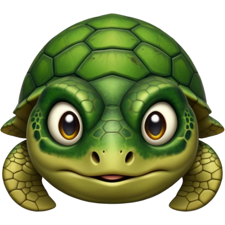 Angry dark green turtle that has half closed eyelids emoji