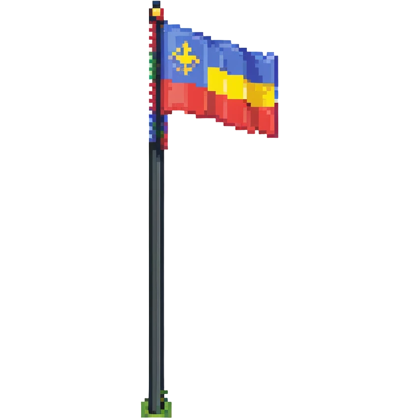 A pixel art flag on a simple pole emoji