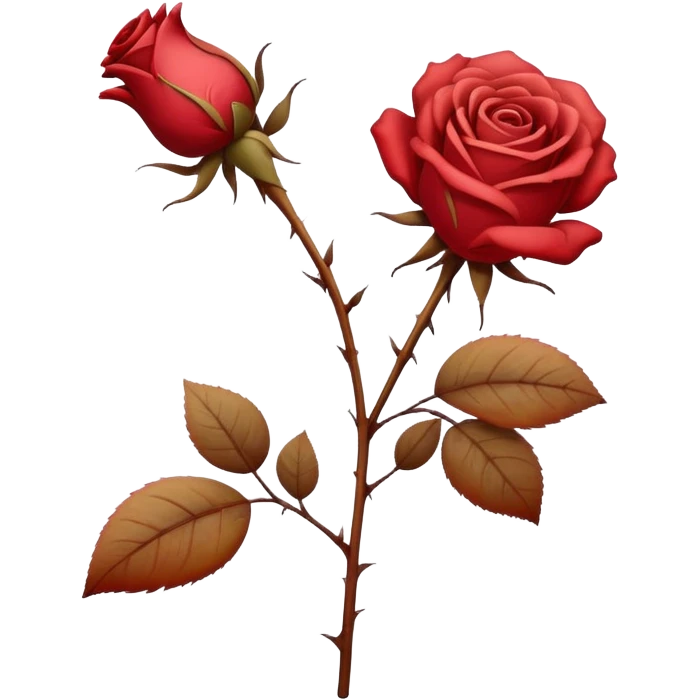 sad emoji with drying rose emoji