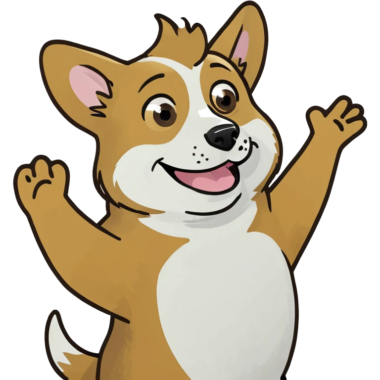 corgi high fiving monkey  emoji