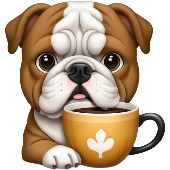 bulldog frances negra con cejas cafe emoji