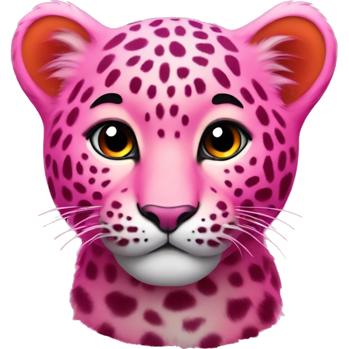 neon pink orange leopard cub emoji