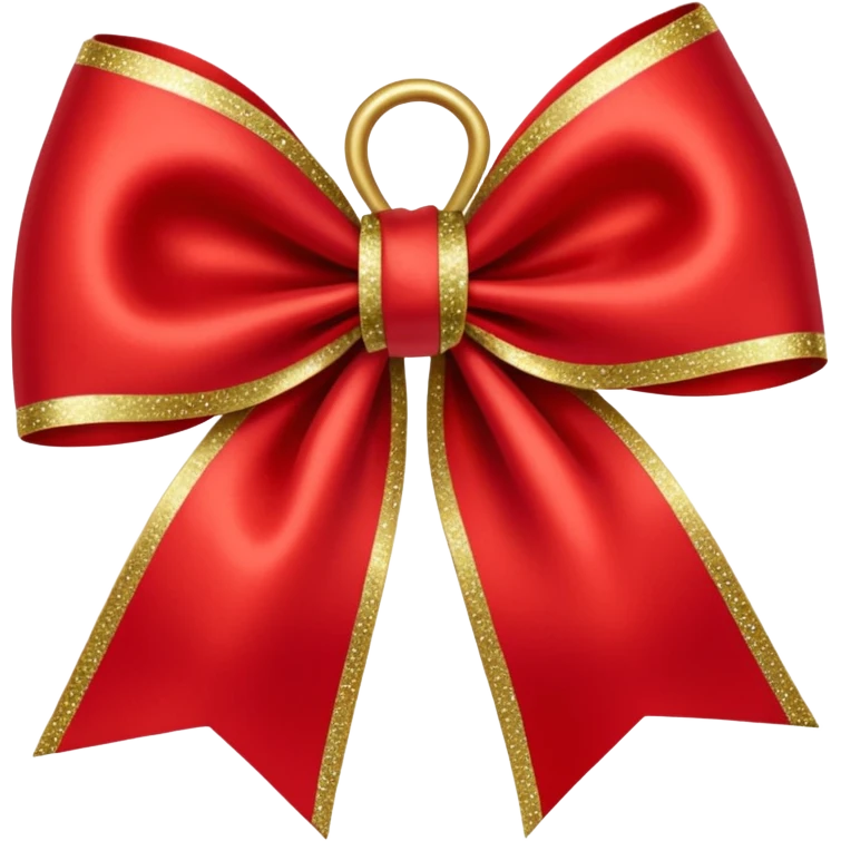 Red christmas bow with gold gif emoji