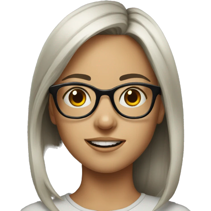 portrait of girl with glasses emoji