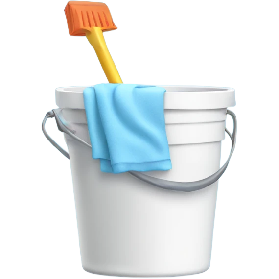 Bathroom Cleaning supplies in a bucket light blue  emoji