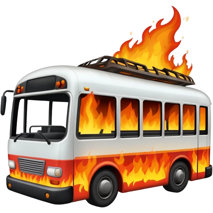 bus on fire crashed emoji