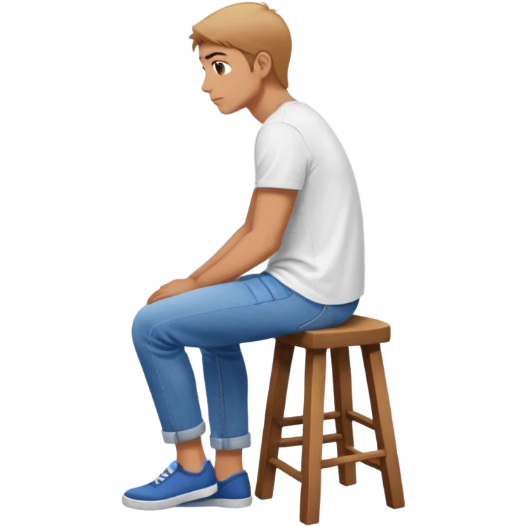 a person sitting on  stool with straight back turn. emoji