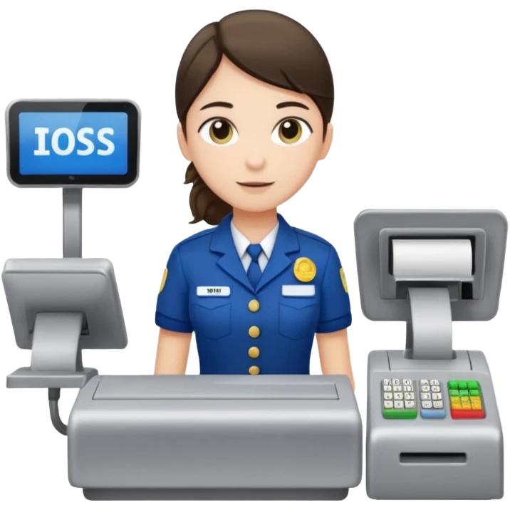 supermarket employee at a cash register, full body emoji