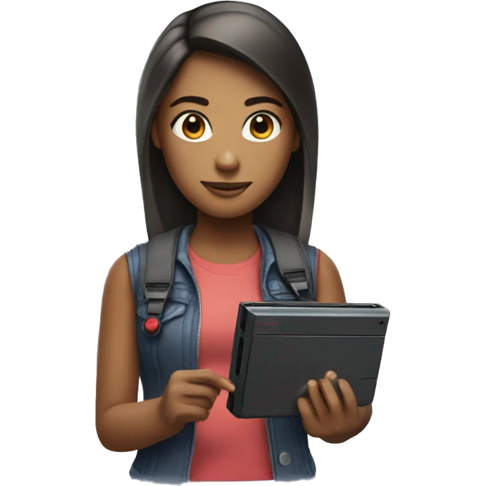 Girl with a Nintendo switch emoji