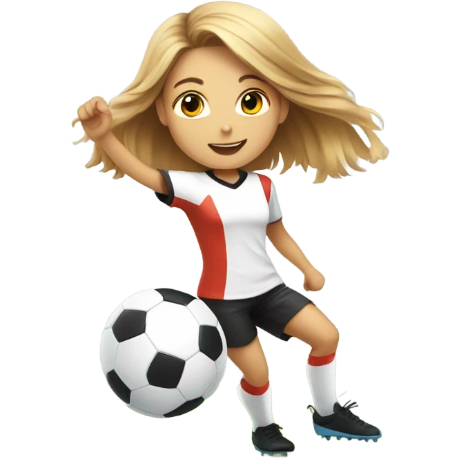 Girl playing soccer with a hamster  emoji