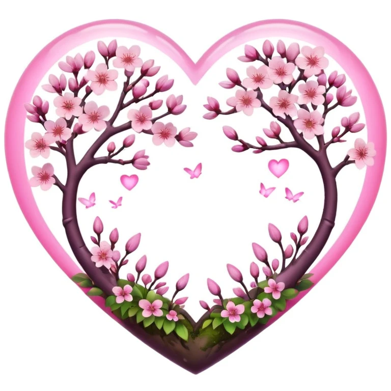 sakura heart with a moonlit garden emoji