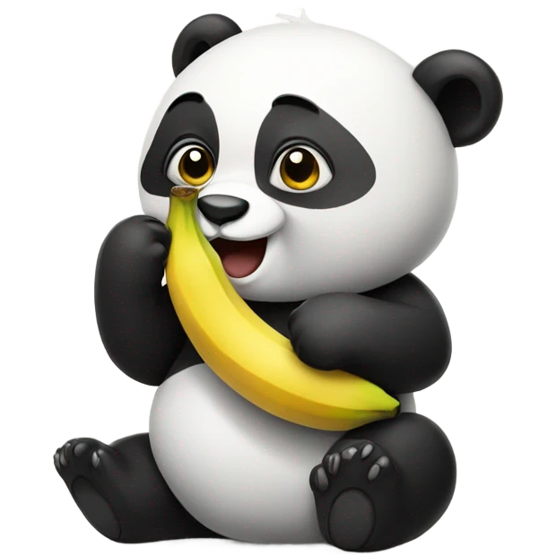 Panda eating a banana  emoji