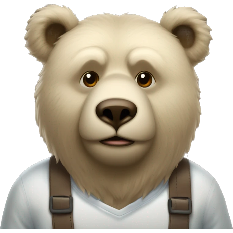 Un ours avec un cours dans les bars et des cœur autour de lui emoji