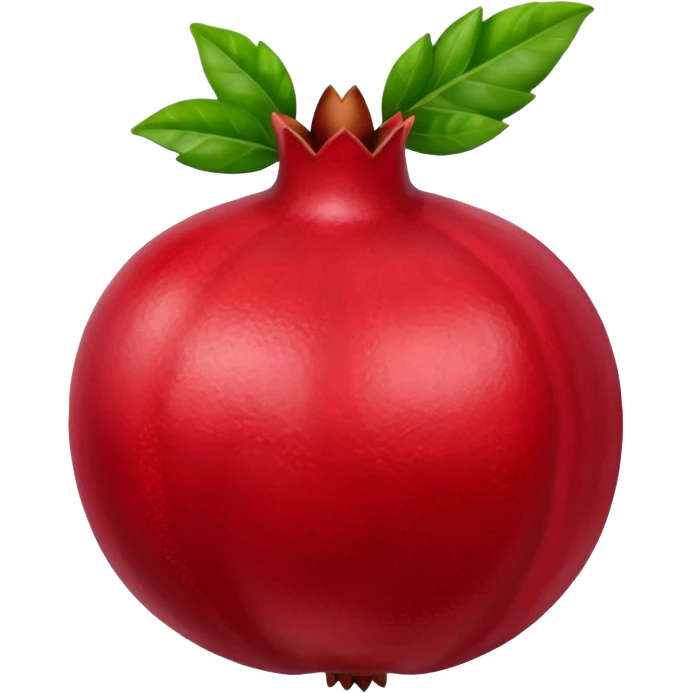 whole pomegranate with leaf emoji